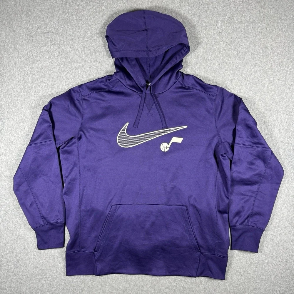 Nike Utah Jazz Therma-FIT Hoodie Men's XL Purple NBA Basketball Pullover Swoosh